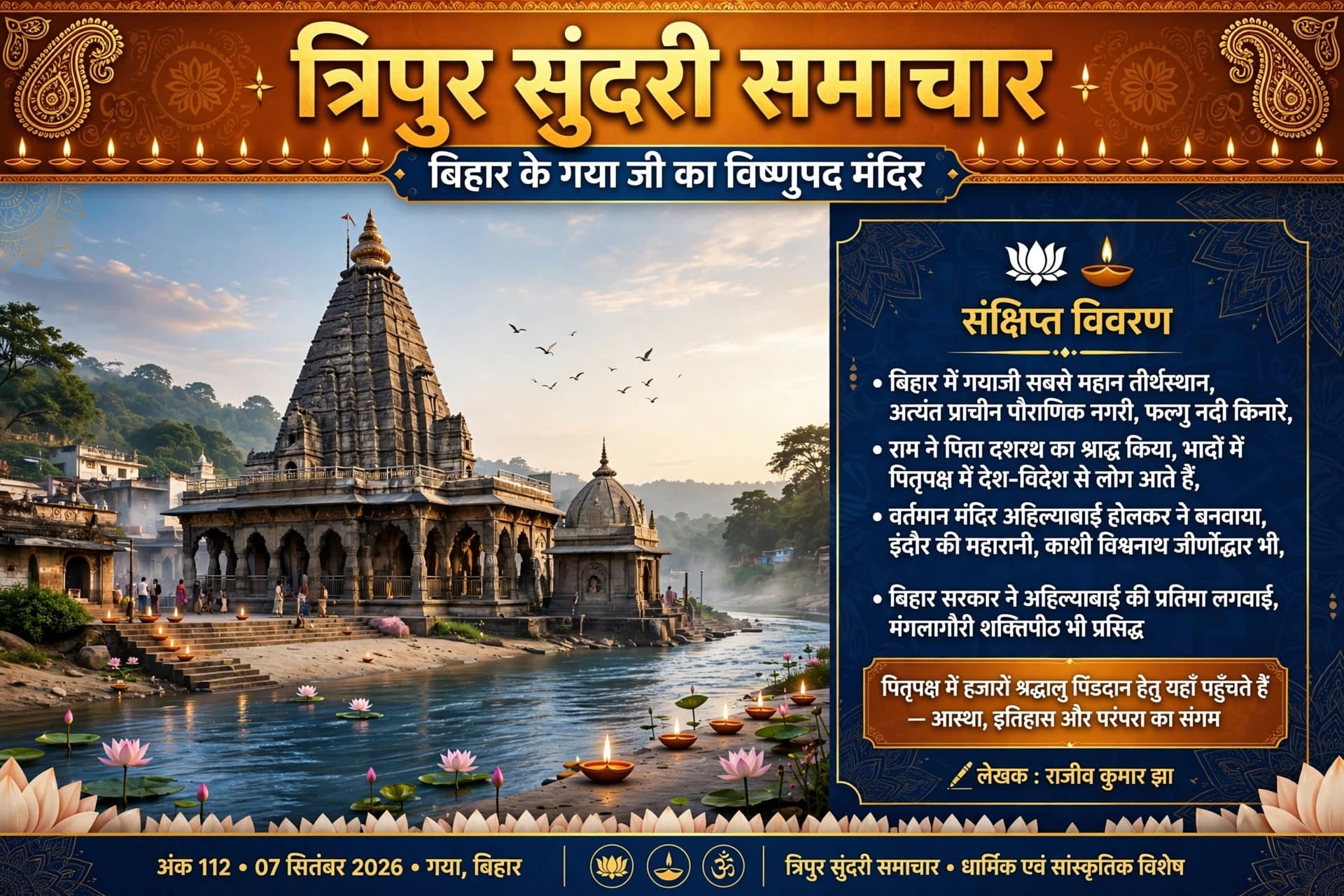 बिहार में गया जी  का विष्णुपद मंदिर और मंगला गौरी मंदिर 